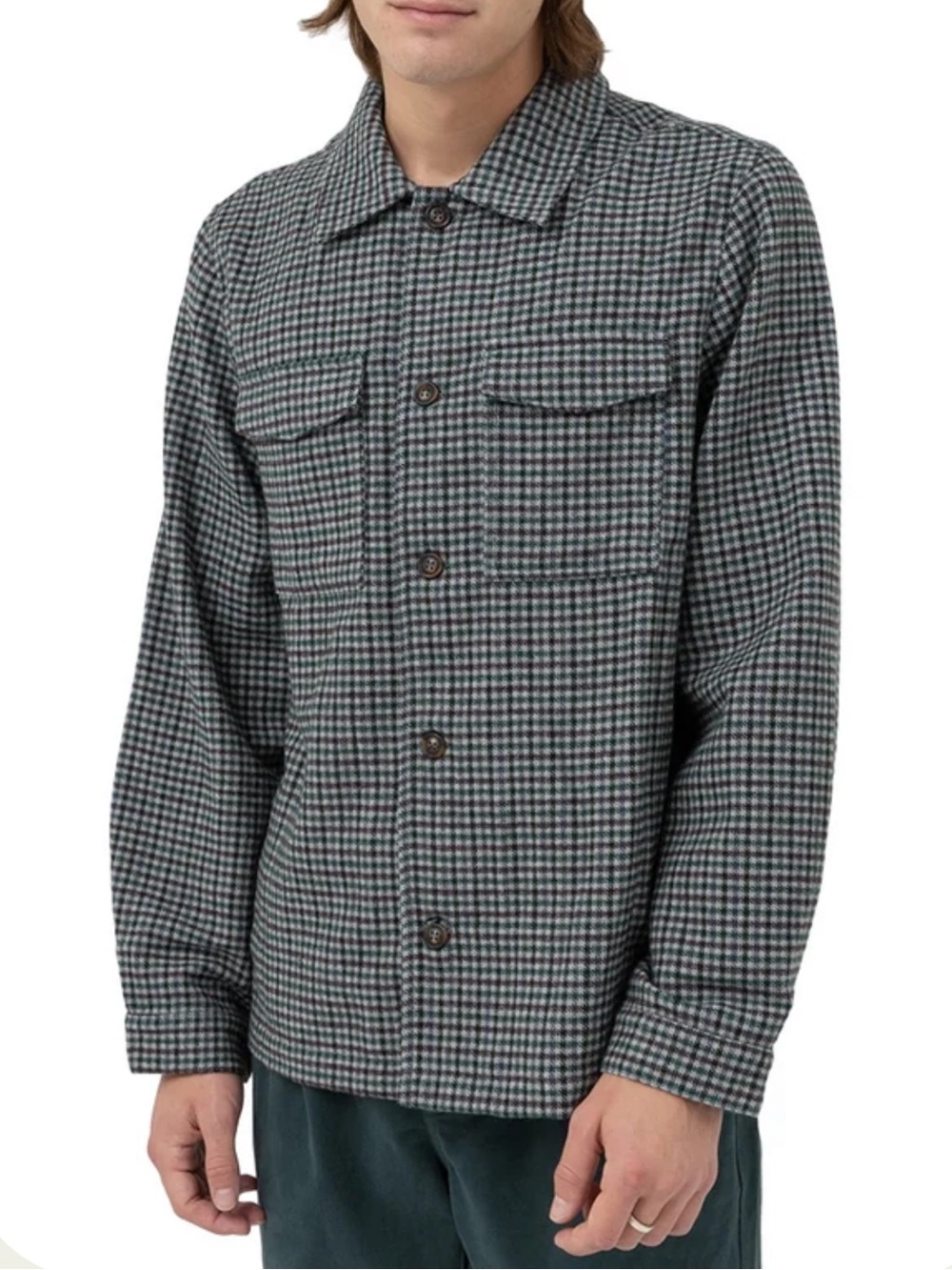 RHYTHM check over shirt - pacific